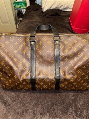 Louis Vuitton Brown and Black Monogram Duffel Bag